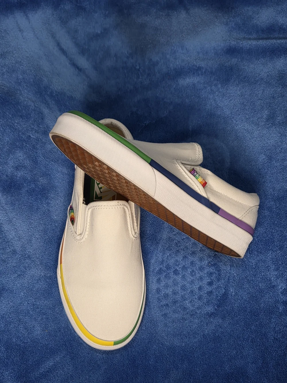 Vans White Slip-On Sneakers Pride Edition